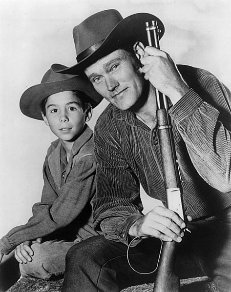 Chuck Connors and Johnny Crawford starred in the classic Western: The Rifleman